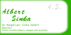 albert sinka business card